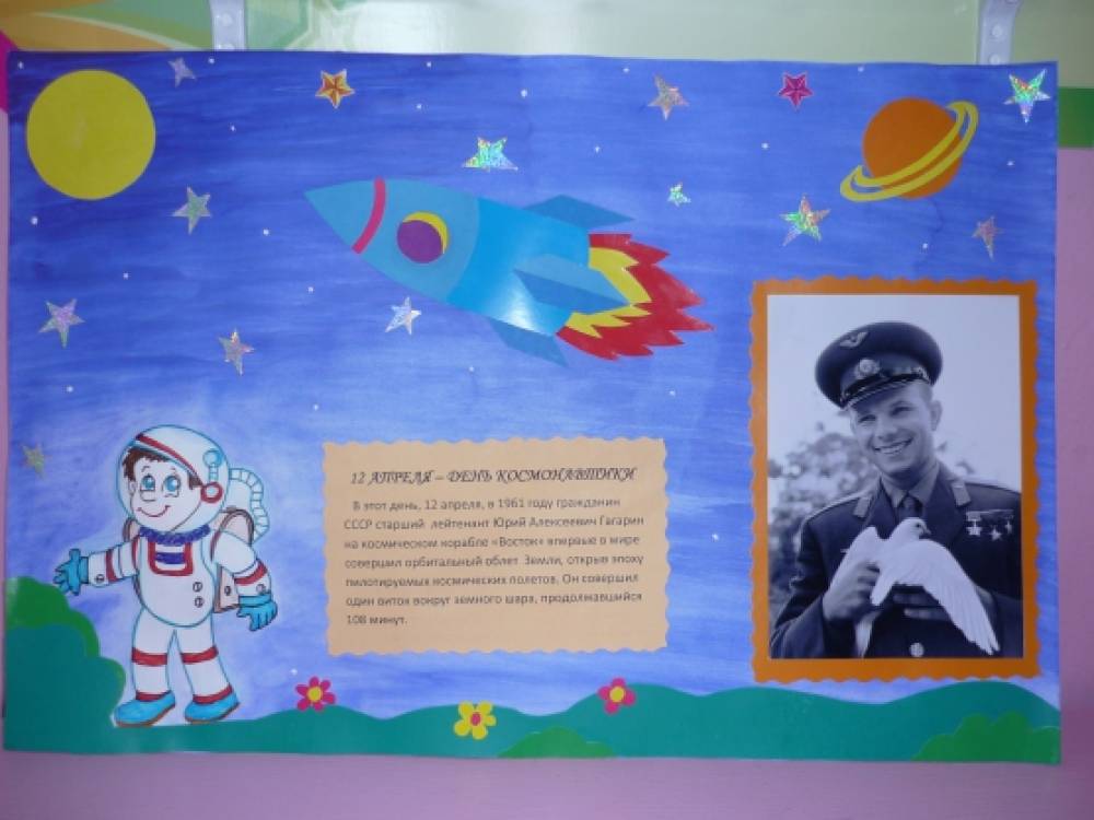 Детям о дне космонавтики в детском саду. Плакат ко Дню космонавтики в детском саду. День космонавтики плакат для детей. День космонавтики в детском саду.