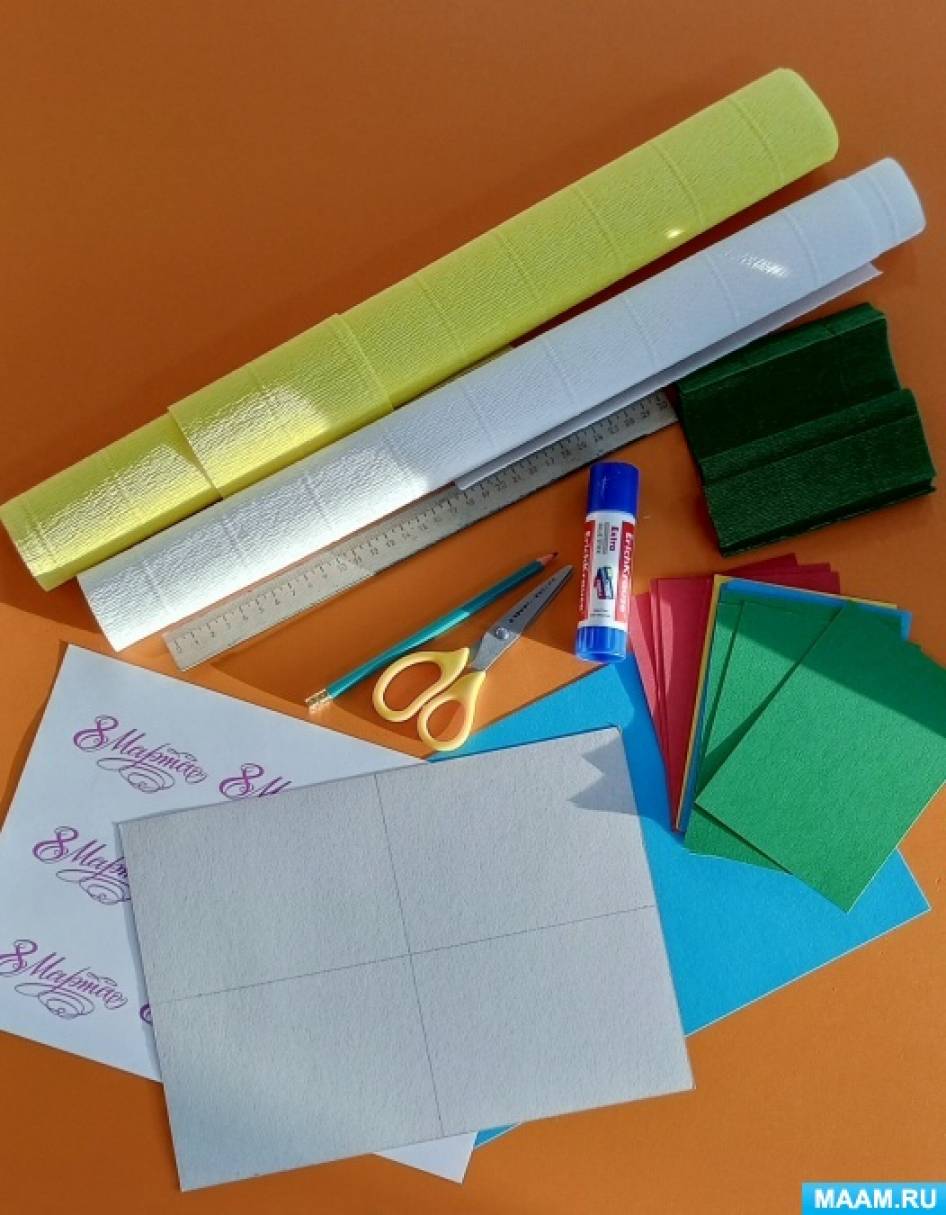 цветочек из бумаги к 8 марта