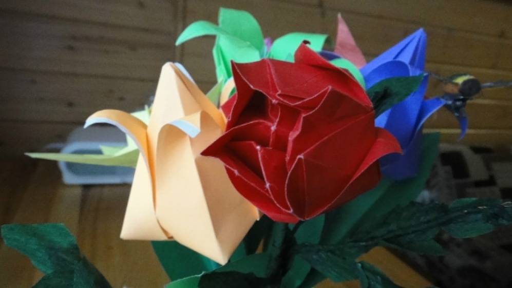 Букет цветов в технике «Оригами» (14 фото). Воспитателям детских садов,школьным учителям и педагогам - Маам.ру