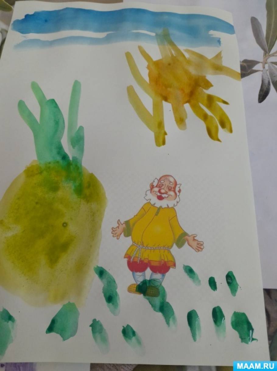 Рисование с детьми 3 лет «Репка»