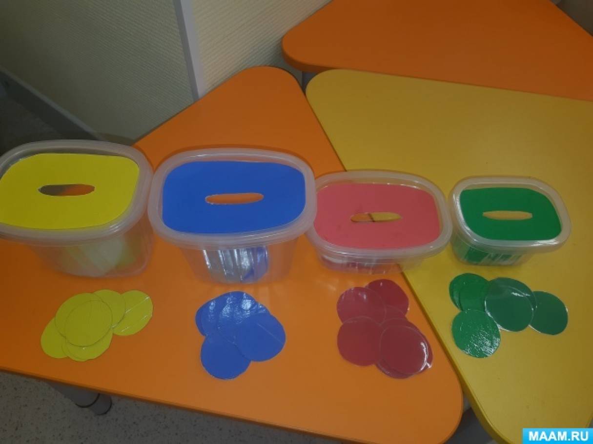 Дидактическая игра для дошкольников «Разложи по цвету»