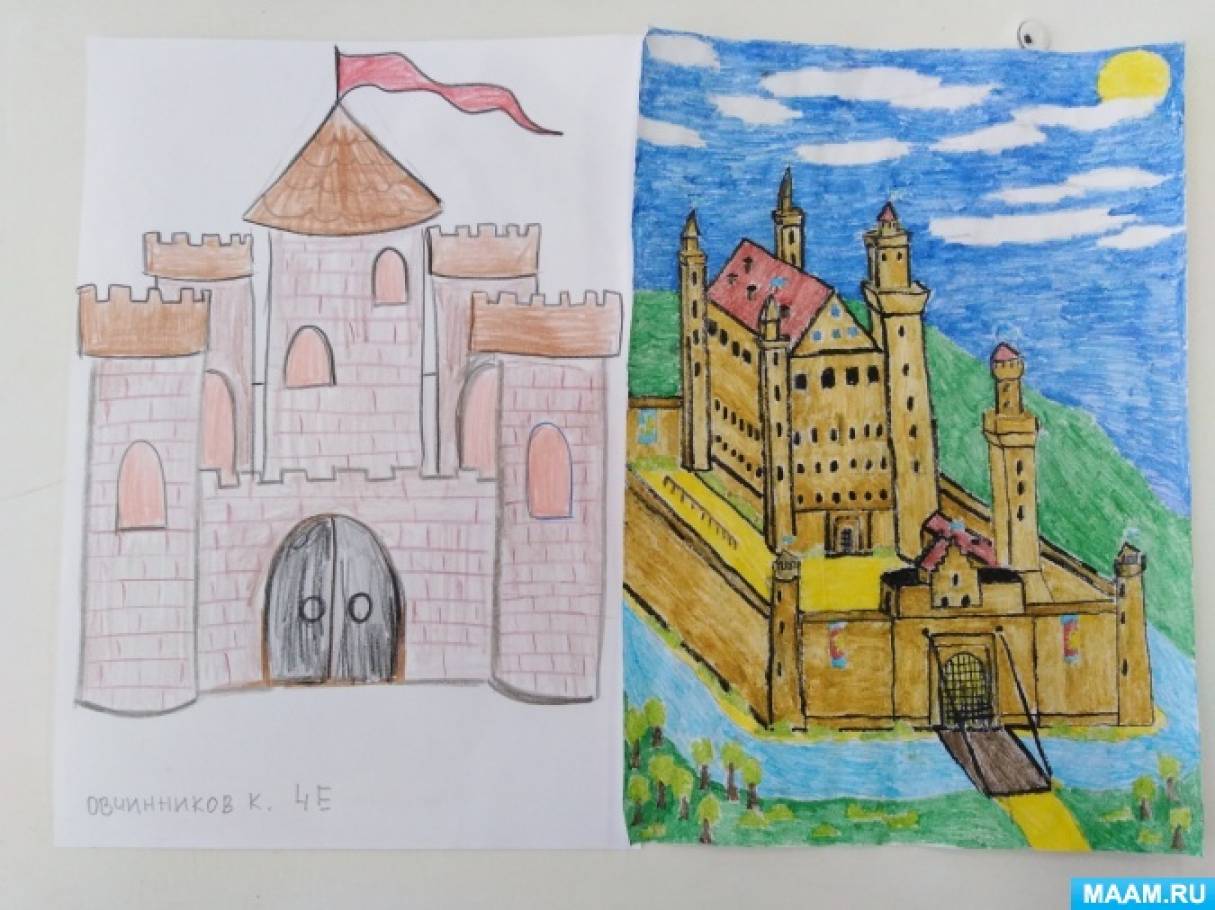 Средневековый замок 4 класс. Замок рисунок. Изо 4 класс. Крепость изо. Средневековый замок рисунок.