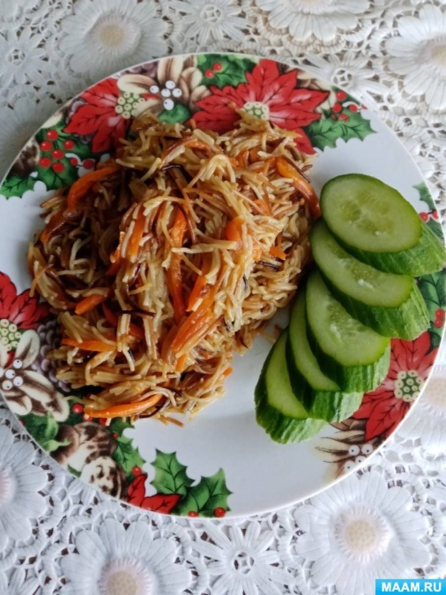 Рецепт плова из вермишели. Вкусный пост Фото Рецепт плова из вермишели. Вкусный пост