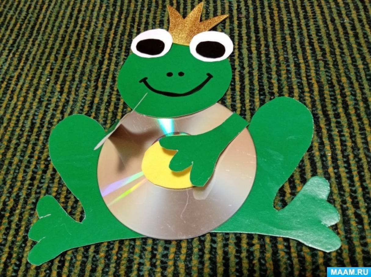 Мастер-класс по конструированию из CD дисков «Царевна — лягушка» для старших дошкольников