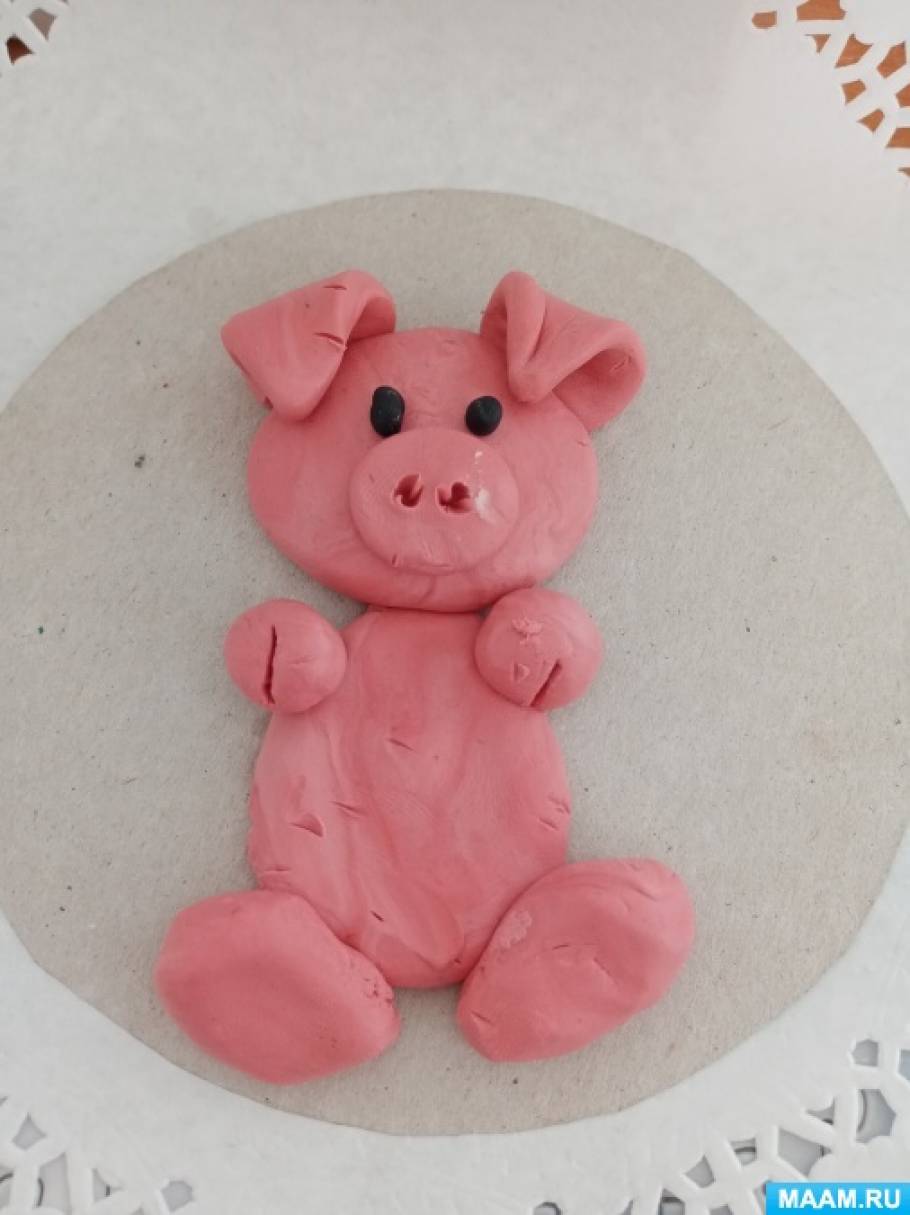 Хрюшка из пластилина для детей