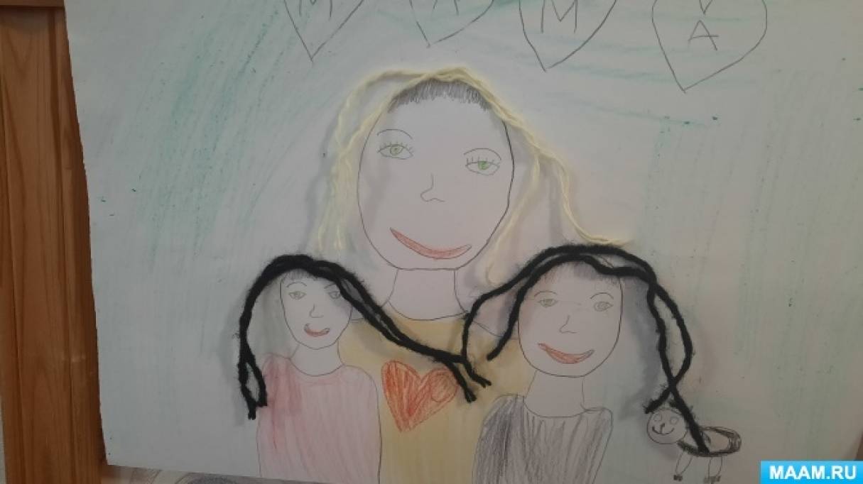 Конспект занятия по нетрадиционному рисованию в подготовительной группе «Семейный портрет»