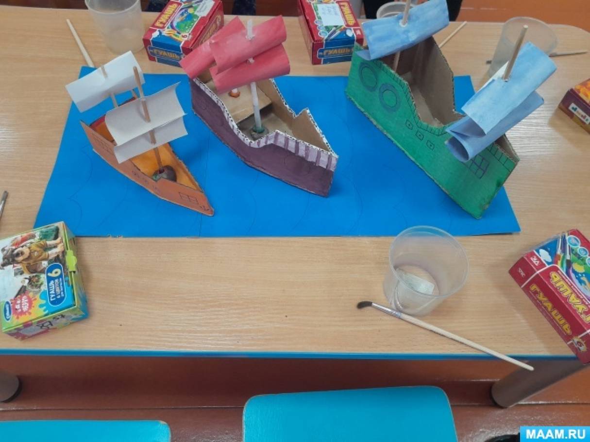 Кораблики из картона. Фотоотчёт (5 фото). Воспитателям детских садов ...