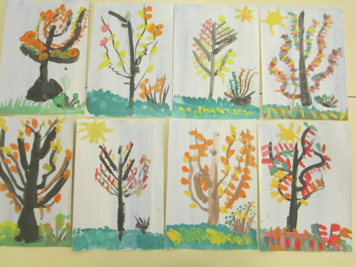 Занятие деревья подготовительная группа. Рисование Золотая осень в средней группе. Рисование осенний лес в средней группе. Рисование в средней группе дерево осенью. Рисоание деревьев в до.