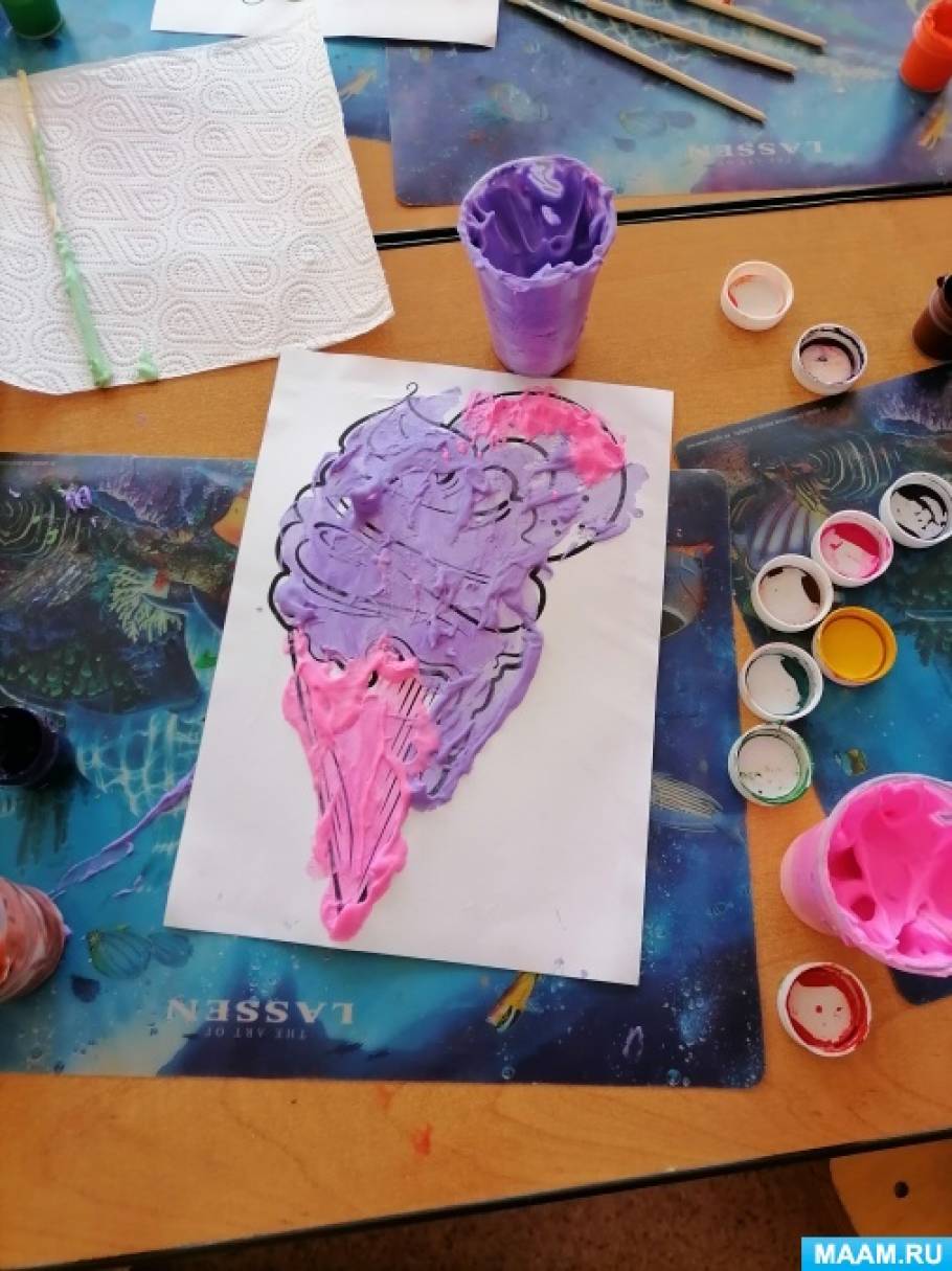 Мастер-класс по рисованию с использованием пены для бритья «Облачные краски»
