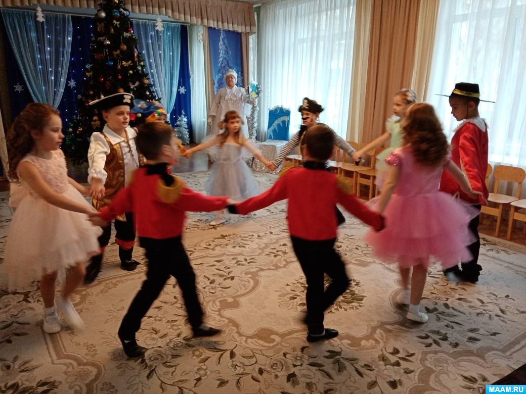 Фотоотчет о проведении новогоднего утренника «Белая метелица» детей подготовительной группы с НОДА