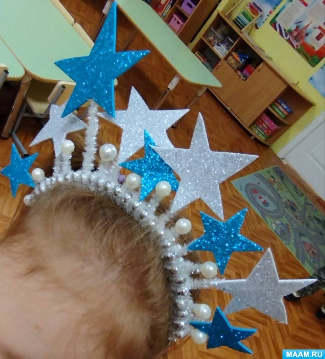 Мастер-класс по изготовлению украшения на голову для девочек «Ободок со звездами»
