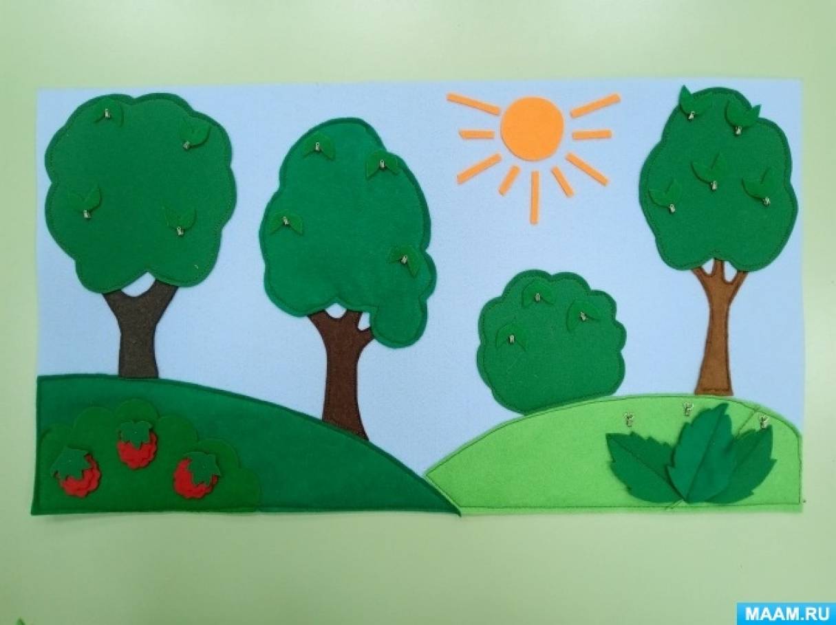 Дидактическая игра из фетра для старших дошкольников «Фруктовый сад»