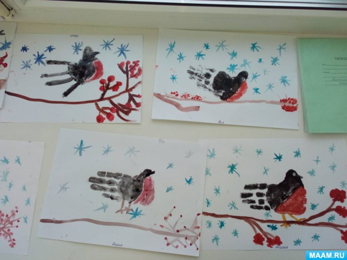День птиц в группе раннего возраста. Рисование зимующие птицы младшая группа. Рисование птицы зимующие птицы в младшей группе. Нетрадиционное рисование в средней группе. Рисование в младшей группе на тему зимующие птицы.
