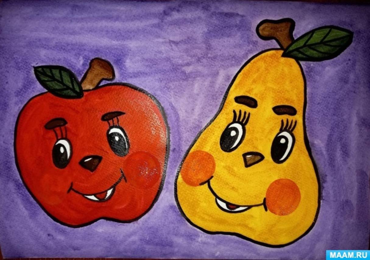 Детский рисунок овощи и фрукты