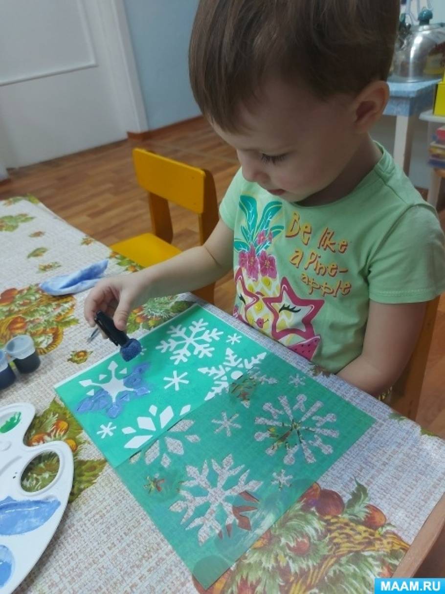 Рисование губкой для детей