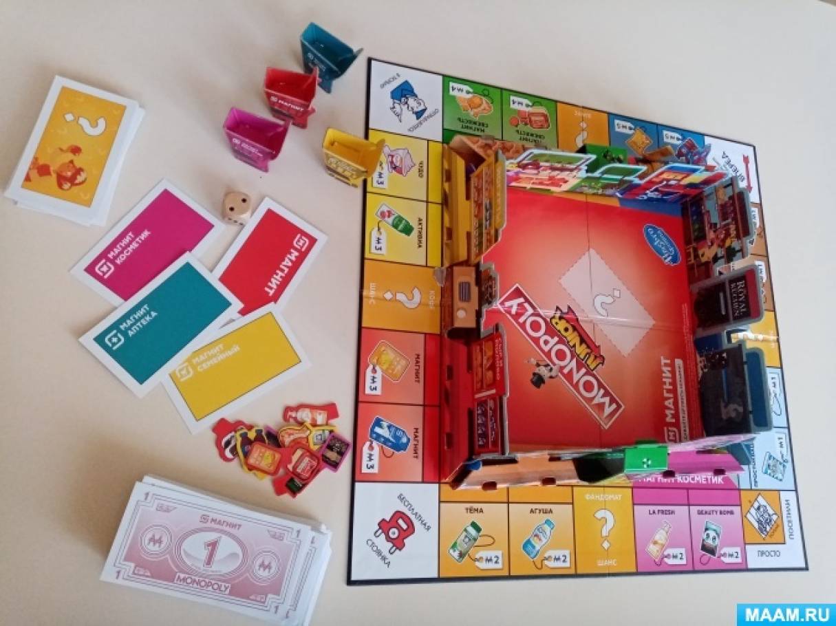 Динамичная игра в торговлю недвижимостью «Монополия» для экономического воспитания детей старшего дошкольного возраста