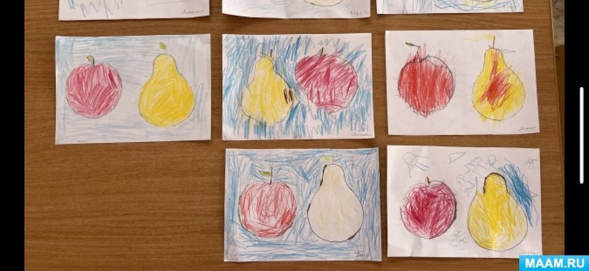 Конспект НОД по рисованию «Яблоко спелое, груша сладкая» в средней группе
