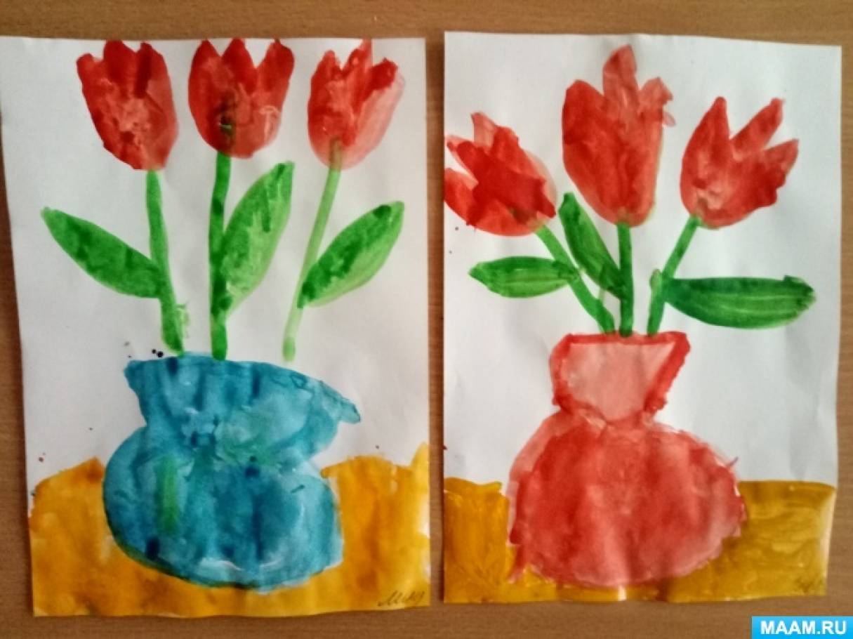 Рисование тюльпаны в старшей группе