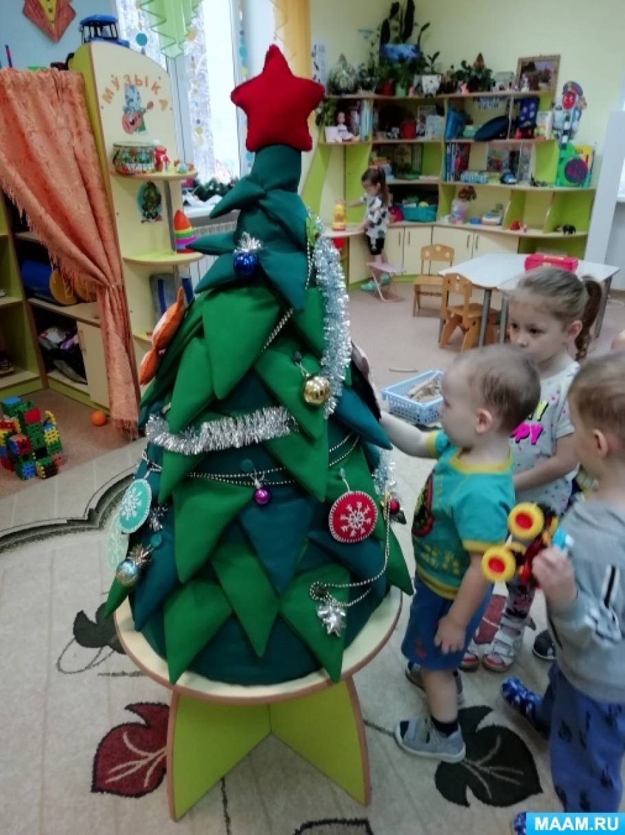 Дидактическое пособие из ткани «Мягкая елка» (9 фото). Воспитателям ...
