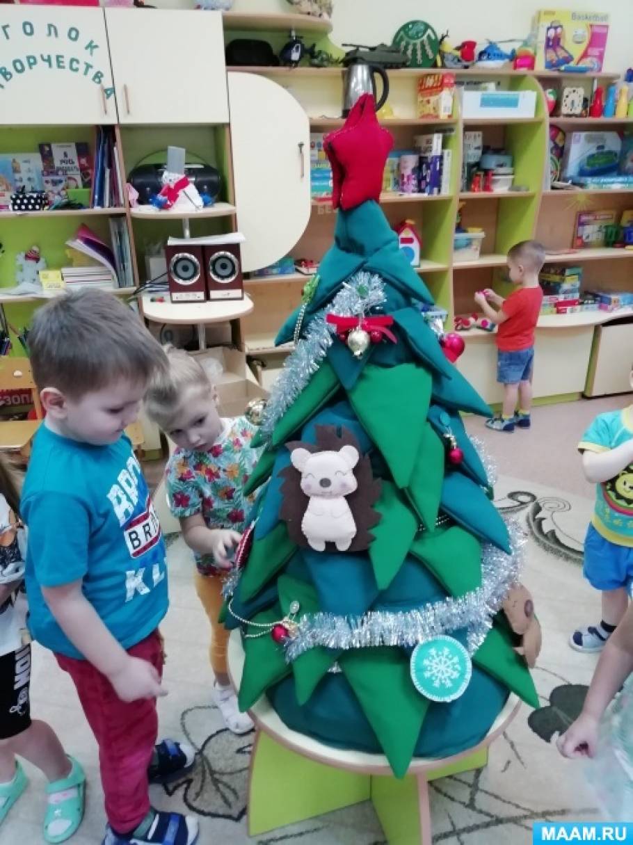 Дидактическое пособие из ткани «Мягкая елка» (9 фото). Воспитателям ...