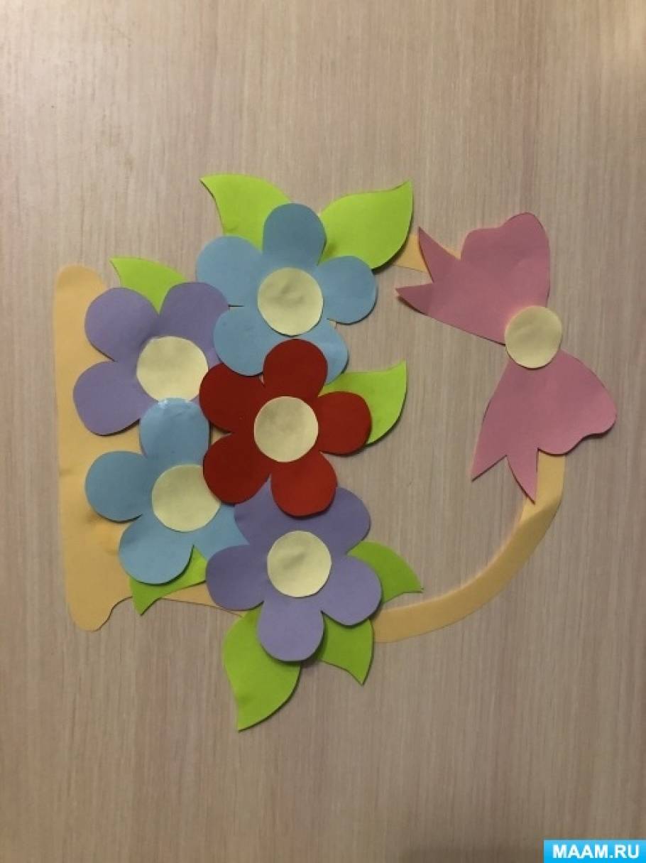 Мастер-класс по аппликации «Открытка к 8 марта» (12 фото). Воспитателям ...