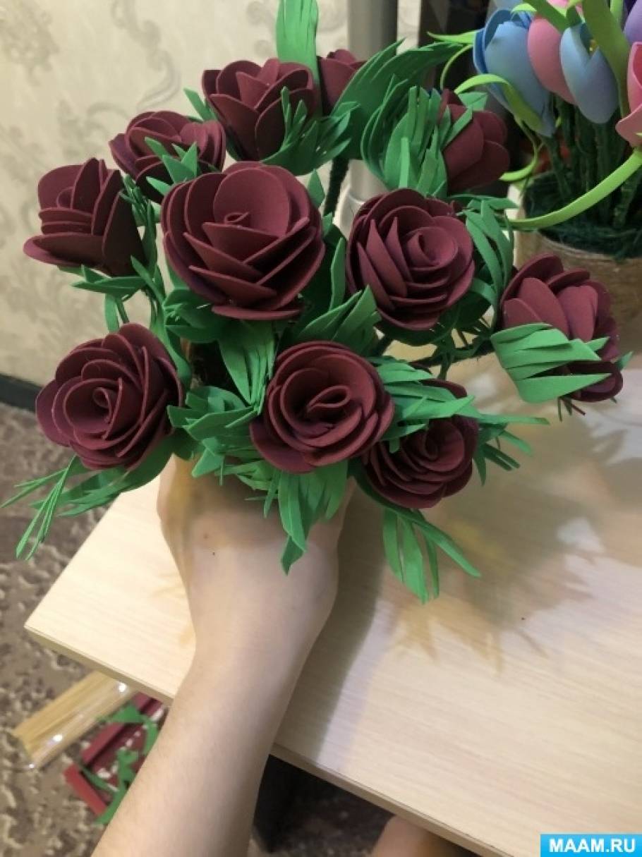 Мастер-класс по изготовлению цветов из фоамирана «Розы»