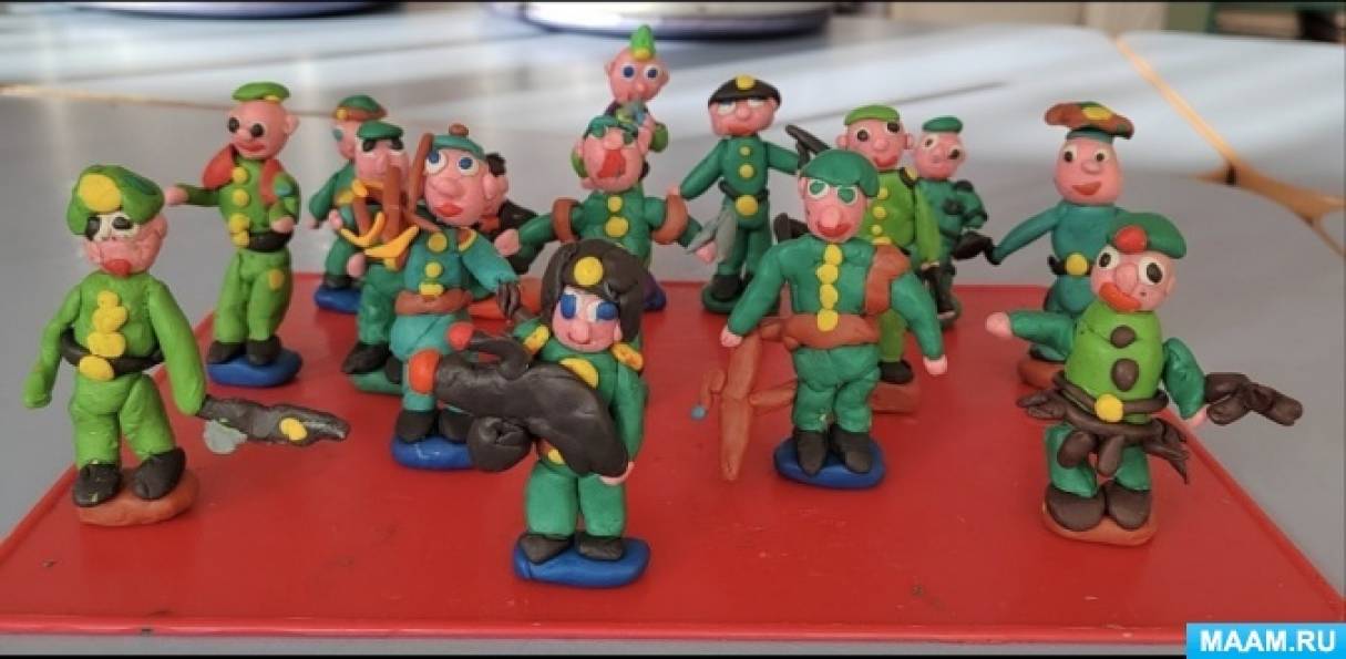 Лепка защитники отечества. Лепка наша армия подготовительная группа. Пластилиновые солдатики.