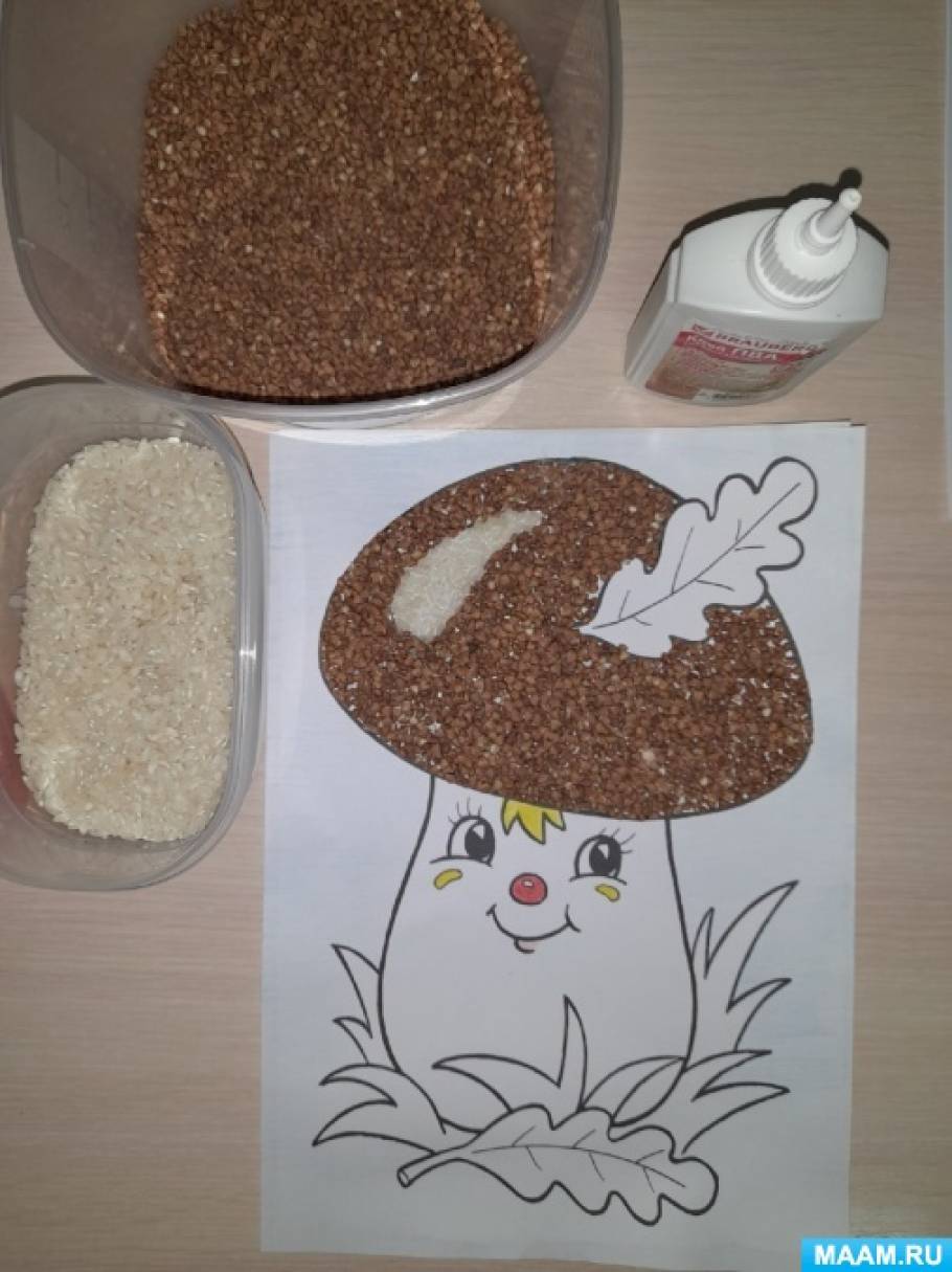 Аппликация из крупы