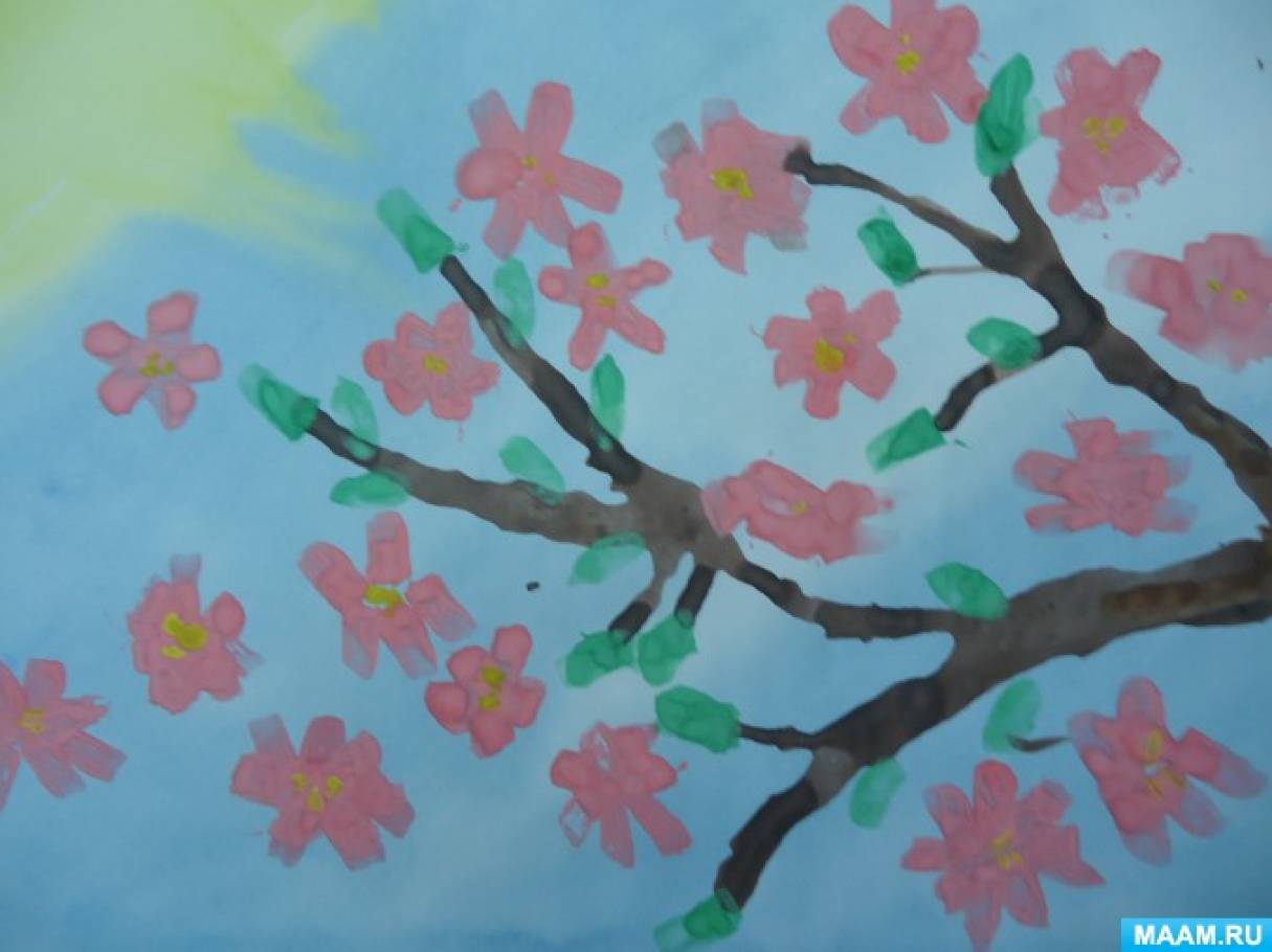 Рисование весеннее дерево средняя группа. Рисование Весеннее дерево в средней группе. Рисование деревья весной.