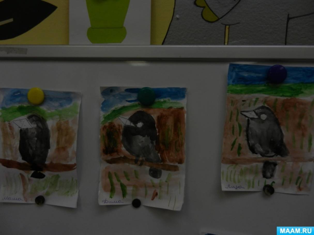 Рисование грача в средней группе. Рисование в средней группе птицы прилетели. Рисование Грачи прилетели средняя группа. Рисование Грача в младшей группе.