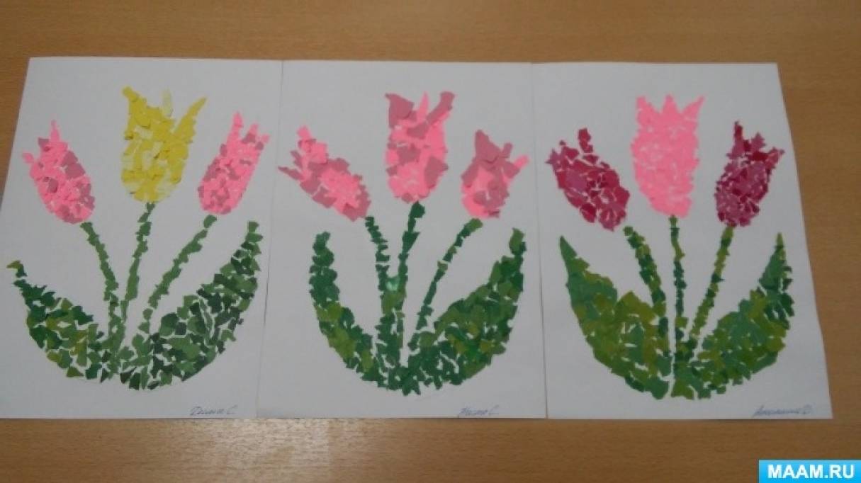 Рисование в разновозрастной группе. Аппликация тюльпаны в подготовительной группе. Аппликация весенние цветы подготовительная группа. Аппликация цветы в подготовительной группе.