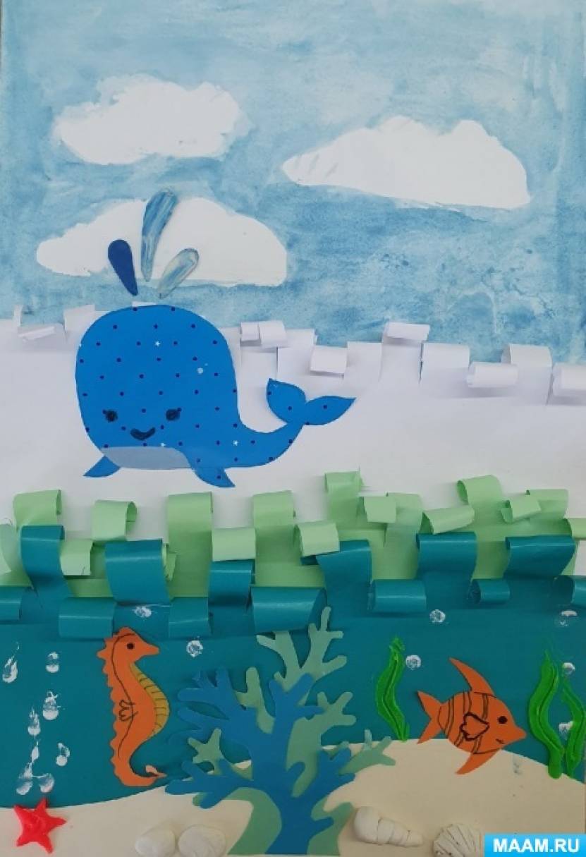 Совместный мастер-класс по аппликации с элементами рисования и лепки для детей дошкольного возраста «Загадочный мир океана»