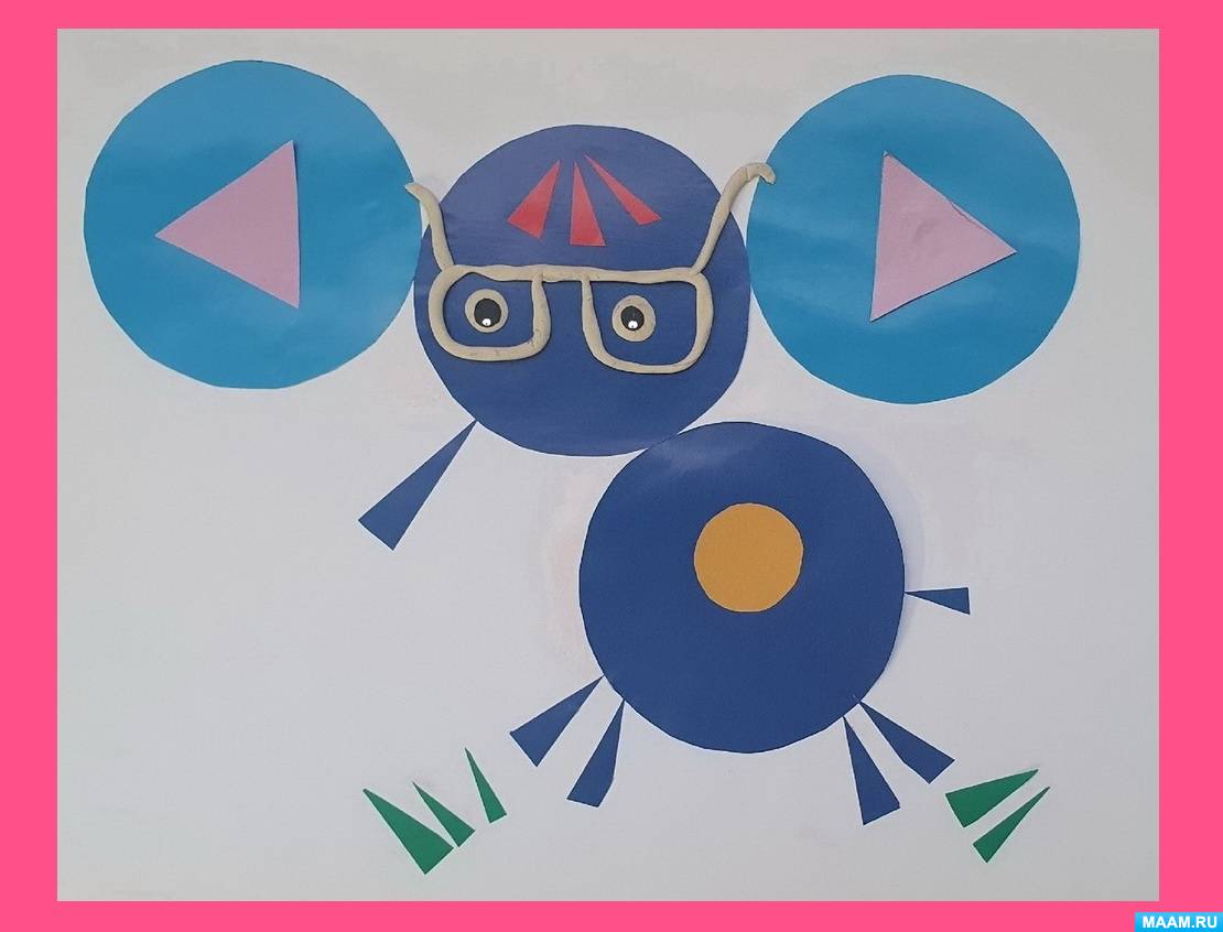 Детский мастер-класс по аппликации из цветной бумаги и с элементами из пластилина «Слонёнок» для старших дошкольников