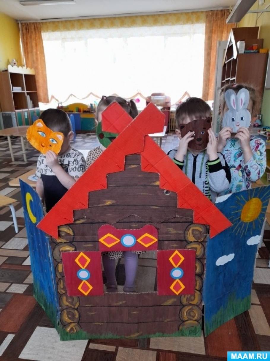 Пошаговый мастер-класс с фото по изготовлению декорации «Теремок» совместно с детьми младшего дошкольного возраста