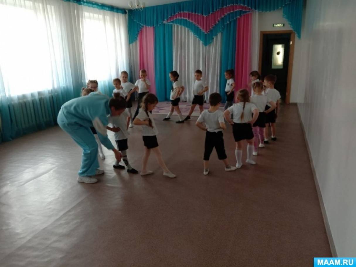Конспект открытого занятия по физкультуре с элементами хореографии для детей старшей группы