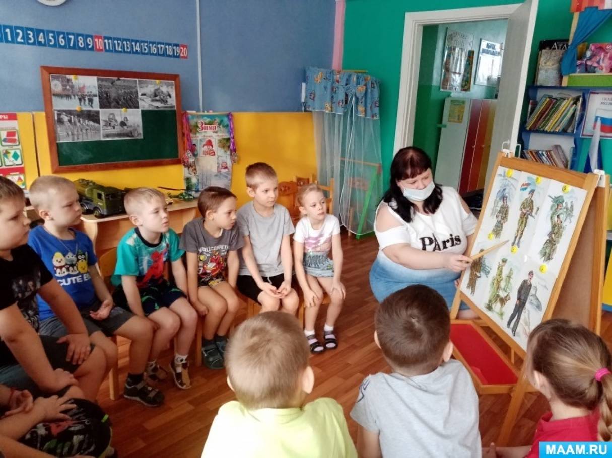 Беседа с детьми «23 февраля — День Российской Армии» в подготовительной группе