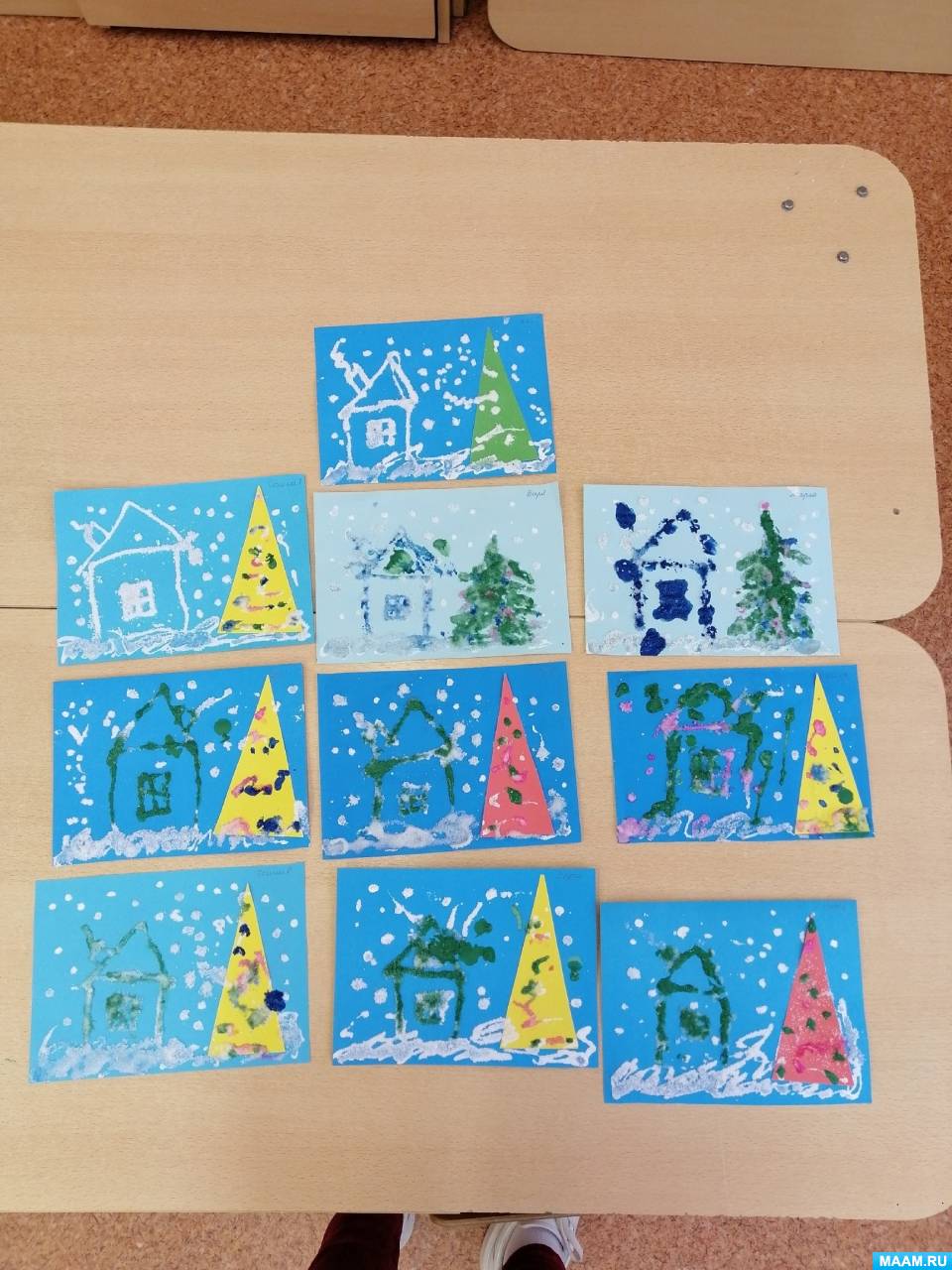 Детский мастер-класс по рисованию солью «Волшебная зима» в группе раннего возраста