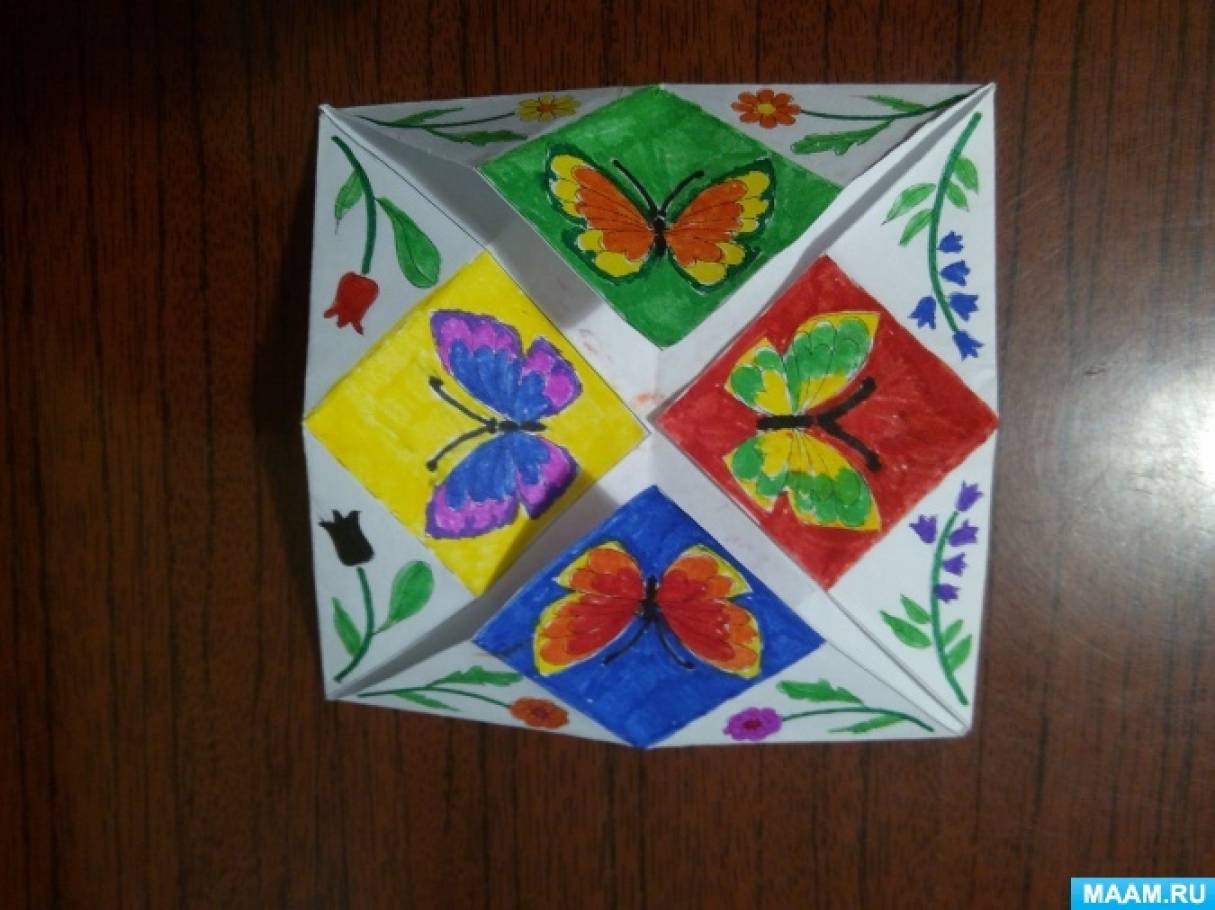 Оригами «Гадалка»: как сделать и заполнить гадалку из бумаги детям? Поэтапная схема гадалки из листа А4