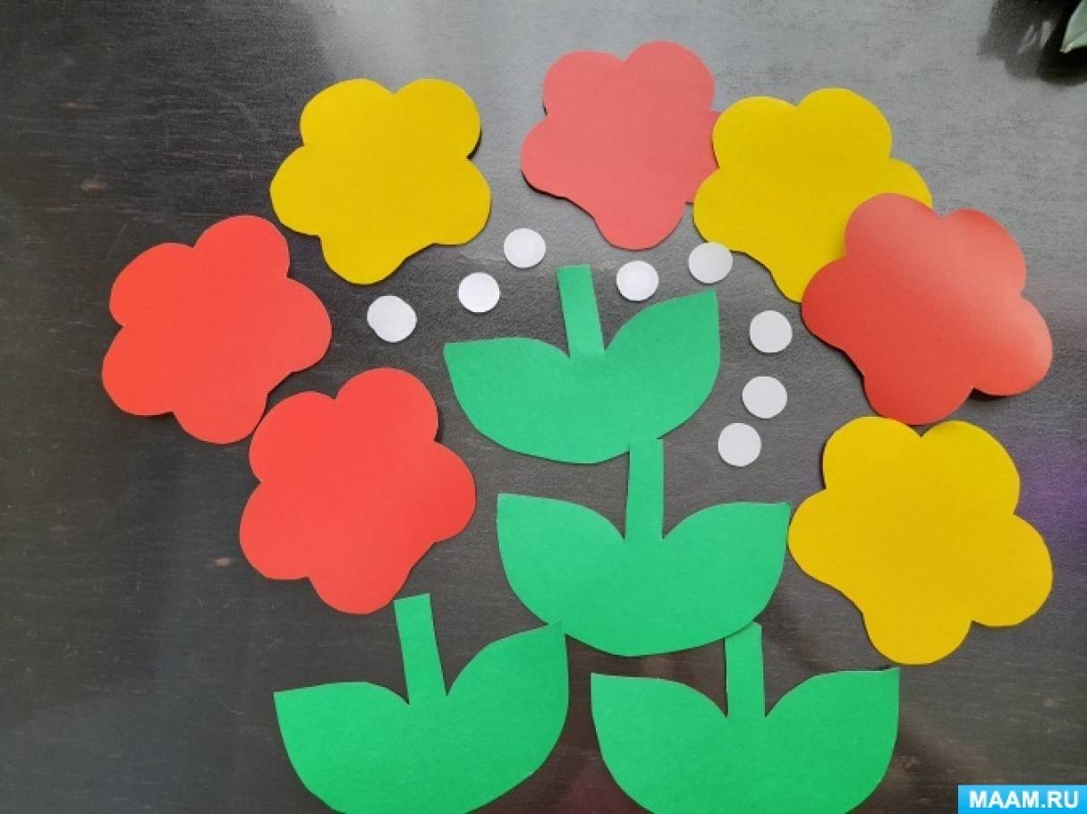 Изготовление аппликации «Цветочек к 8 Марта для мамы» для детей раннего ...