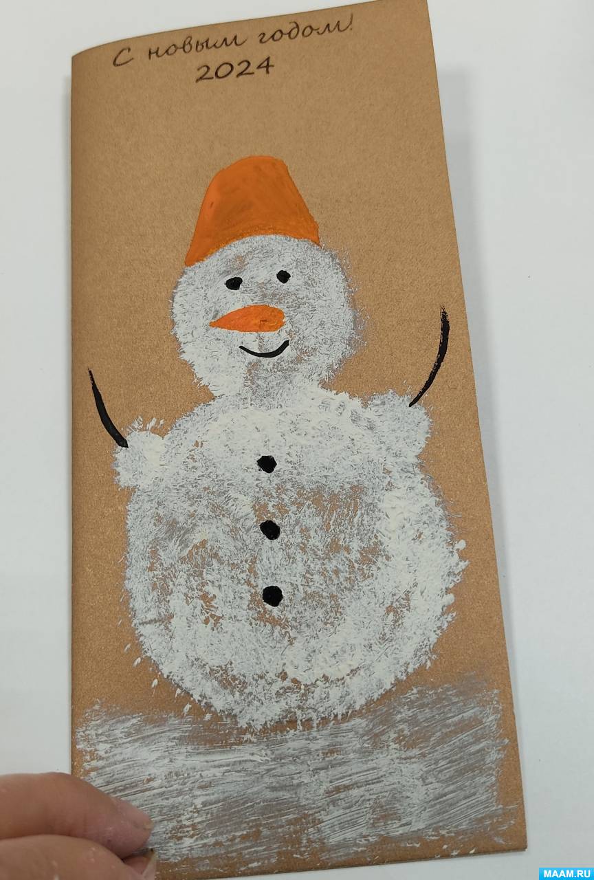 Фото №5 Рисование зимние рисунки Как сделать снеговика Мастерим снеговиков своими руками Новогодние открытки своими руками Новый Год в детском саду Новый год