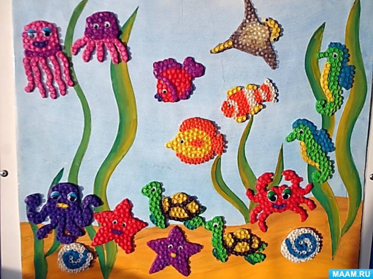 Конструируем природные формы. Подводный мир пластилинография для детей. Пластилинография Морское царство аквариум. Пластилинография подводное царство. Пластилинография для детей Морское дно.