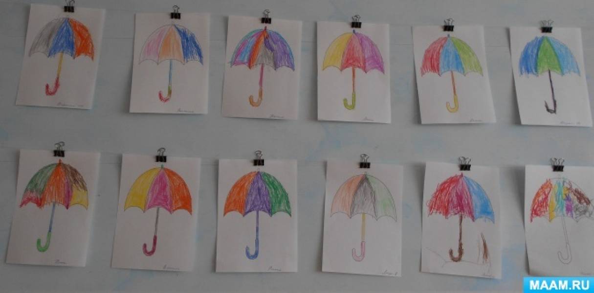 Лепка зонтик средняя группа. Аппликация зонтик в средней группе. Разноцветные платочки рисование. Красивый зонтик рисование в первой младшей группе. Рисование зонтика в младшей группе.