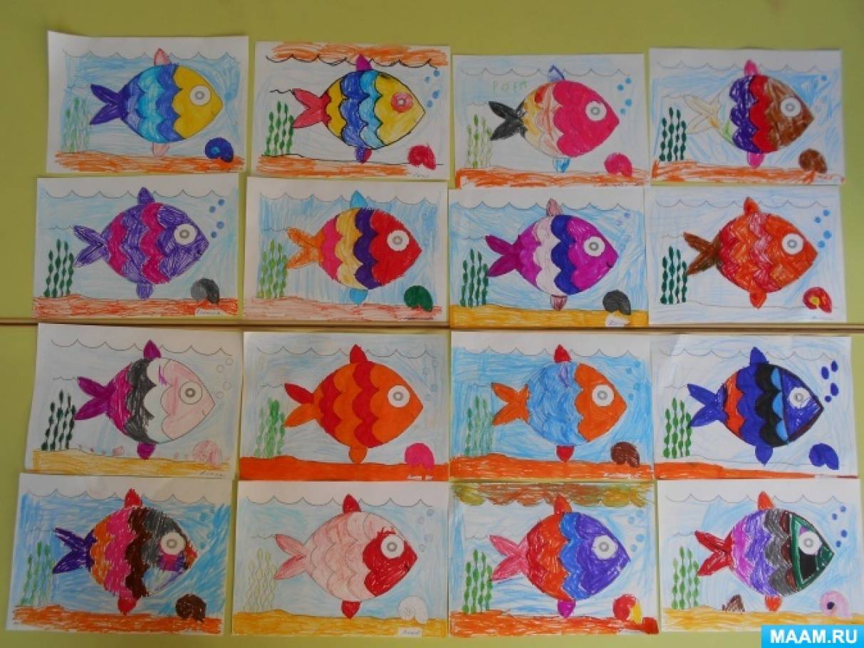 Конспект занятия рыбы в старшей группе. Рисование рыбки в старшей группе. Рисование рыбы в старшей группе. Рисование рыбки в средней группе. Рисование аквариум с рыбками старшая группа.