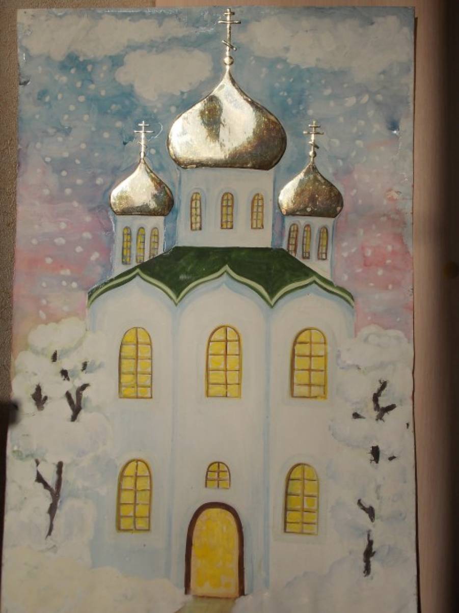Рисунок церкви карандашом на альбомном листе – купола нарисовать