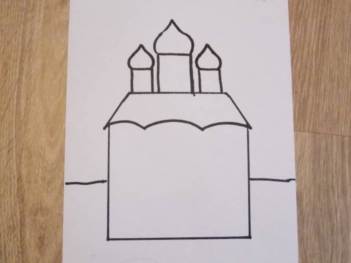 Как нарисовать храм карандашом поэтапно
