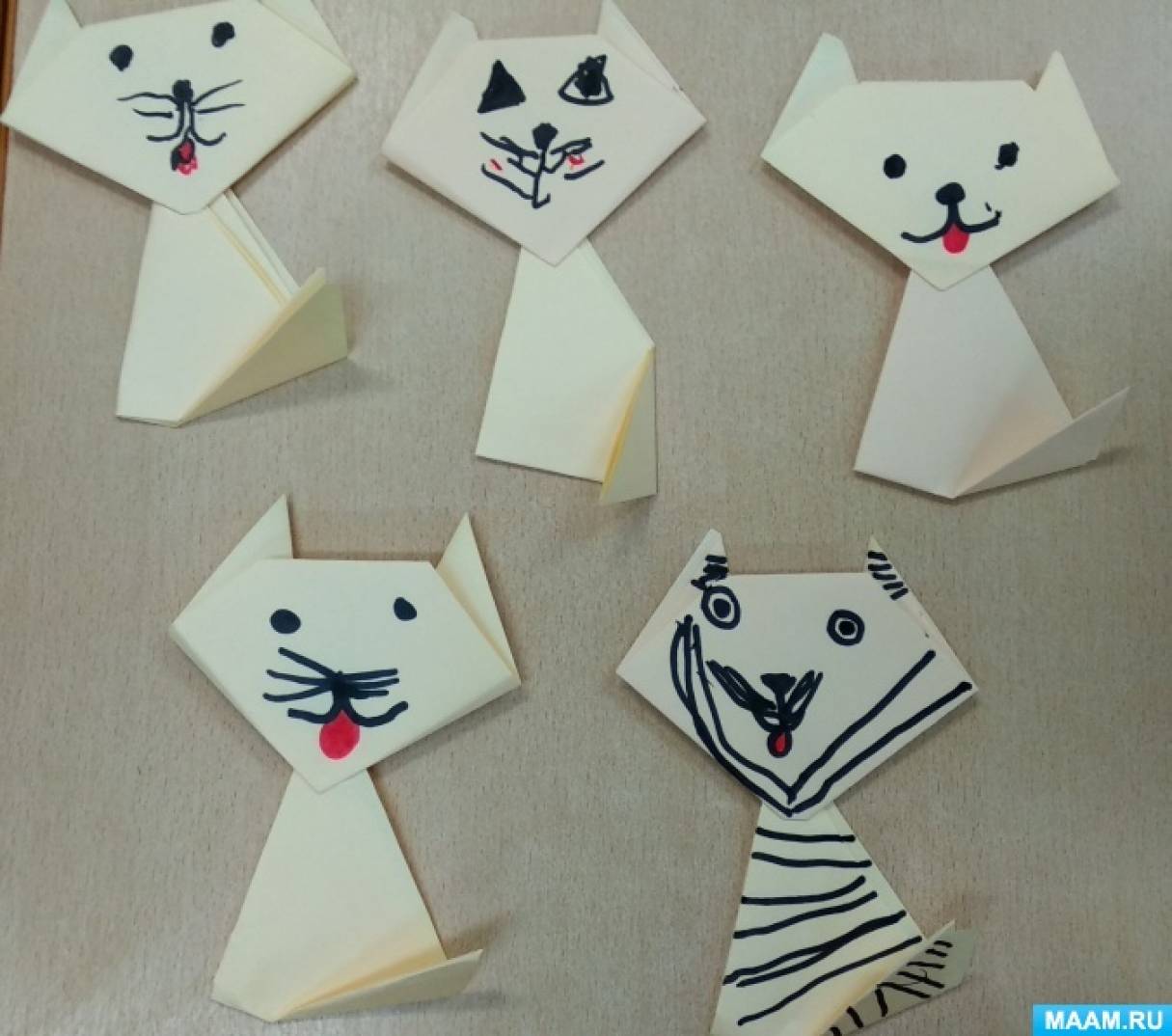 Мастер-класс по конструированию из бумаги в технике оригами «Кошечка» (14  фото). Воспитателям детских садов, школьным учителям и педагогам - Маам.ру