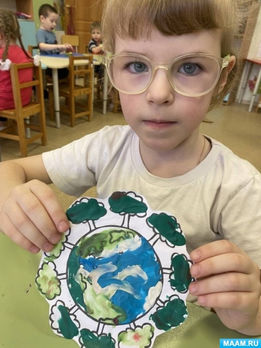 Конспект занятия по рисованию в средней группе «Наша планета Земля» (5 ...