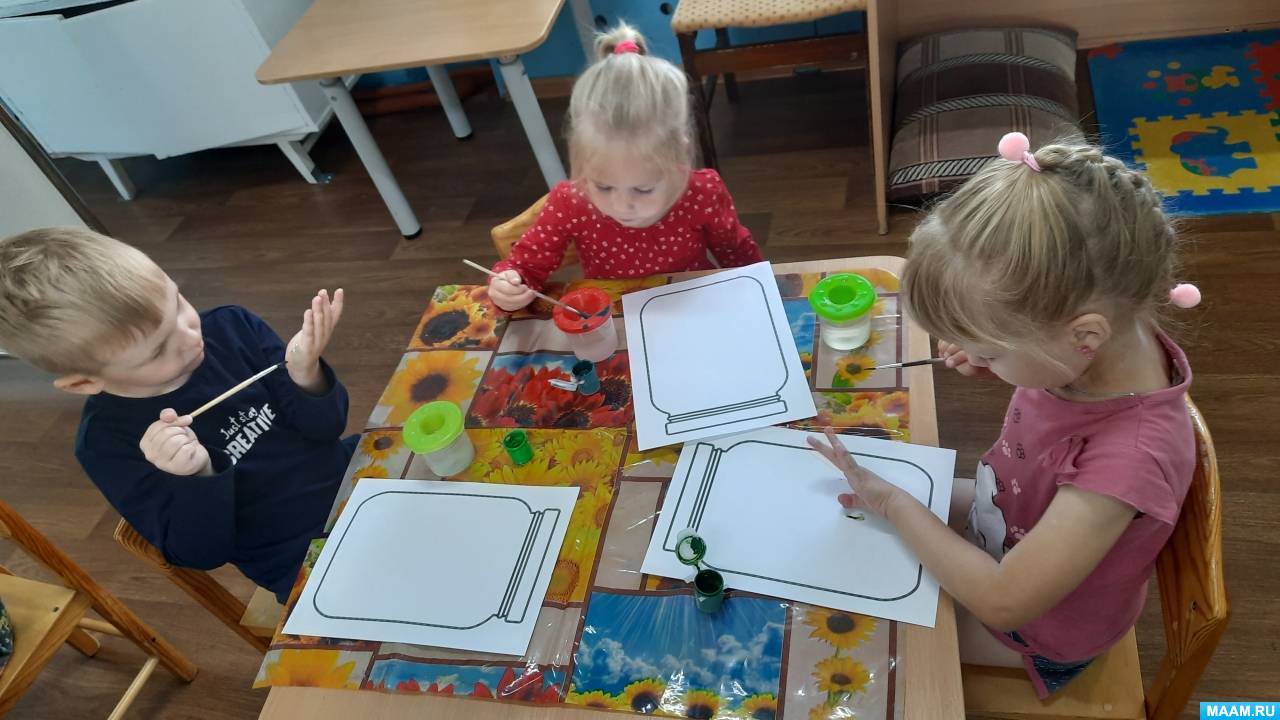 План-конспект продуктивной деятельности по рисованию ладошкой «Огуречик, огуречик»