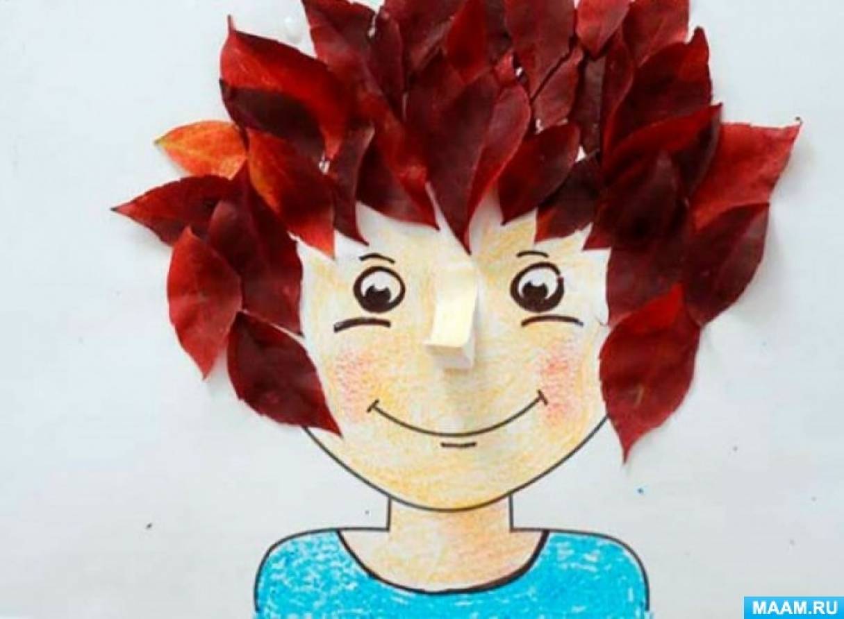 Шаблон девочки для аппликации из листьев. Аппликация из осенних листьев. Аппликация с листьями. Портрет аппликация. Аппликации из листьев для детей