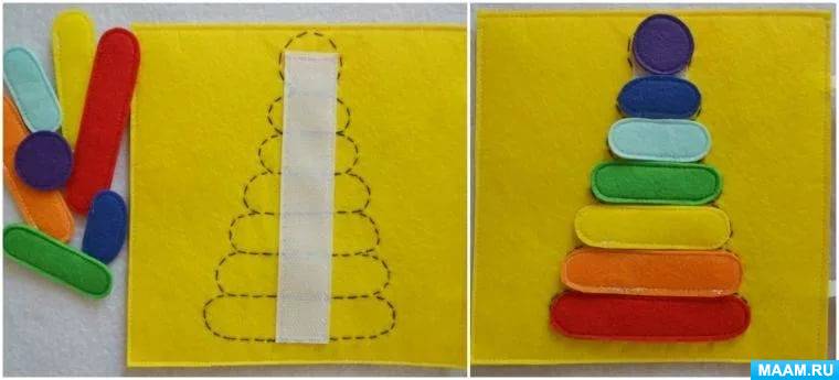 Дидактические пособия из фетра для детей 2 лет для понятия цвета и величины